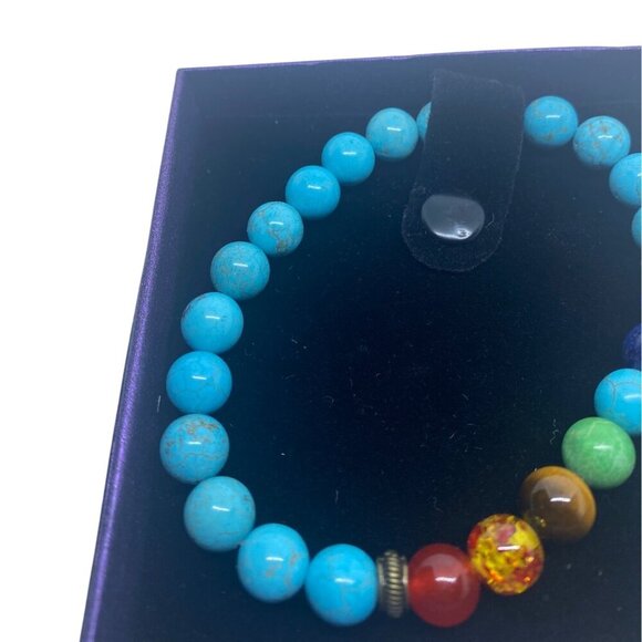 Gemstone Bracelets Rainbow Birthstone Crystal Beads Elastic 8mm 7.5 in Unisex‎ - Picture 4 of 7